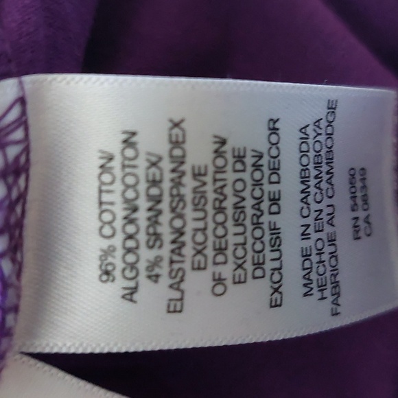 "Anne Klein", size M, purple color tank top, 96% cotton,4% spandex - Picture 5 of 6